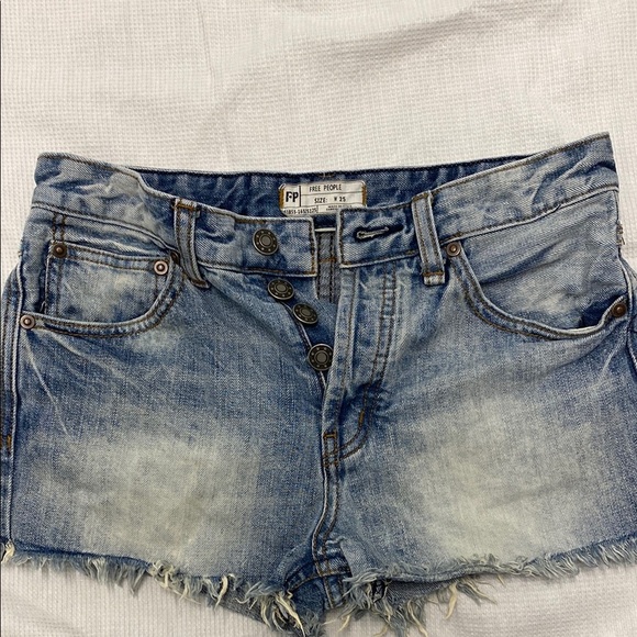 Free People Light Blue Jean Micro Shorts - Picture 2 of 9